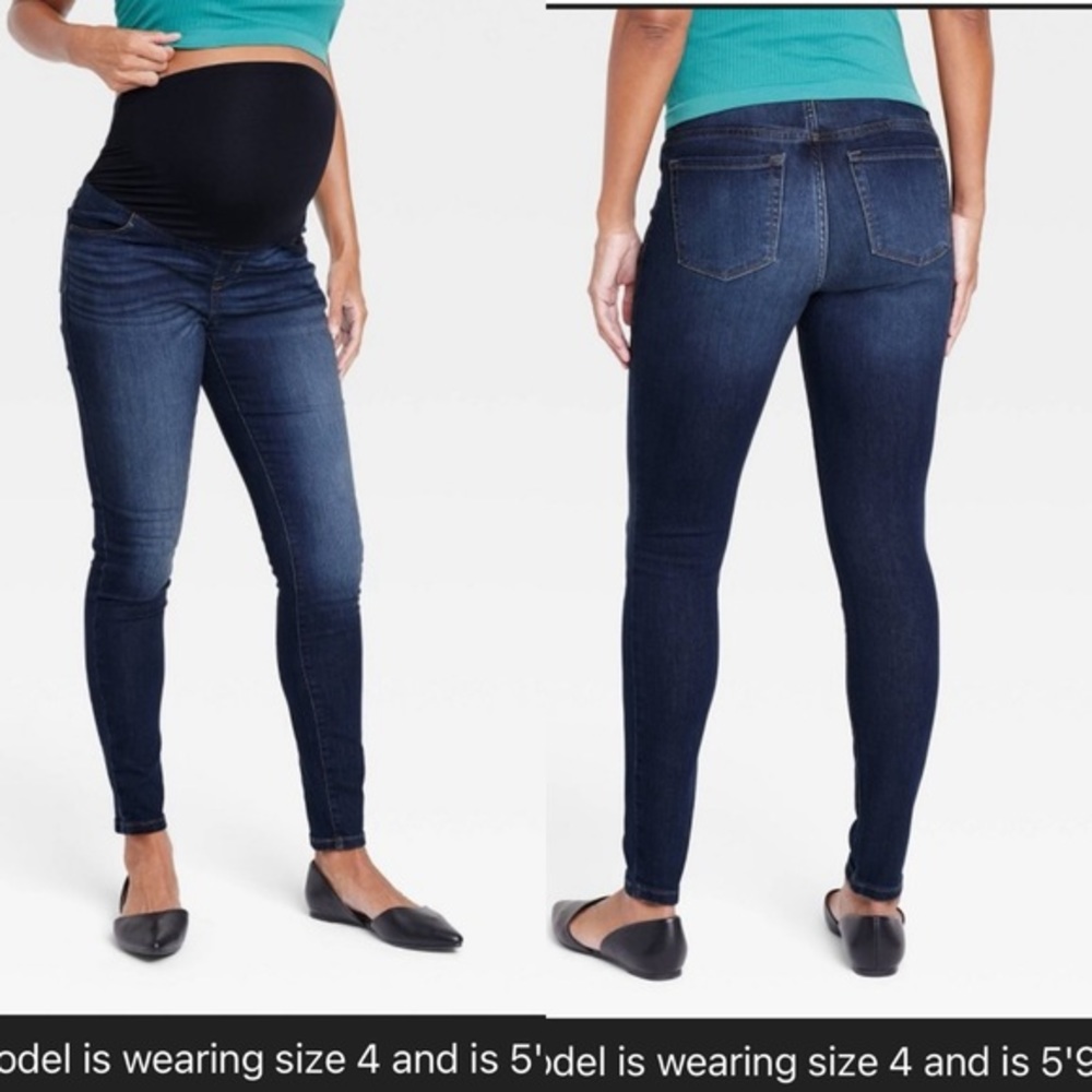 NWT Over The Belly Dark Wash Skinny Maternity Jeans -Dark Wash Size 16